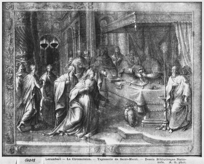 Life of Christ, Circumcision, preparatory study of tapestry cartoon for the Church Saint-Merri in Paris, c.1585-90 by Henri Lerambert
